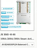 Smart Active BMS 4S–8S 200A Discharge | LiFePO4/Li-ion/LTO | 1A Balancing