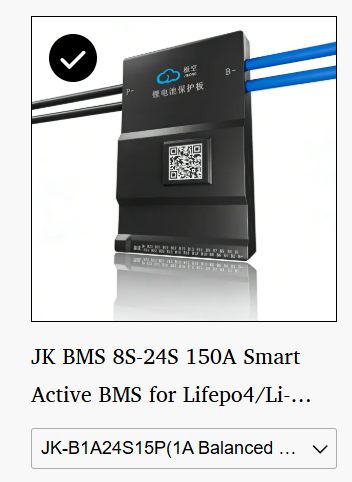 Smart Active BMS 8S–24S 150A Discharge with 1A Cell Balancing